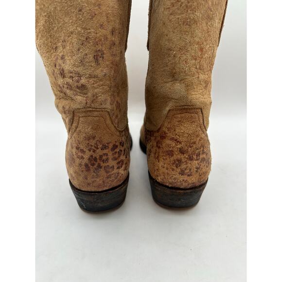 OLD GRINGO WOMEN'S LEOPARDITO WESTERN BOOTS - SNIP TOE Tan LEATHER SIZE 7 - Picture 6 of 11